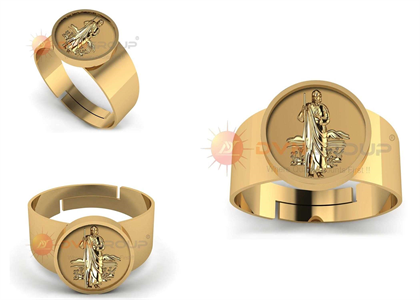 Gold Plated Saint Jude Ring